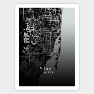 Miami Florida City Map dark Sticker